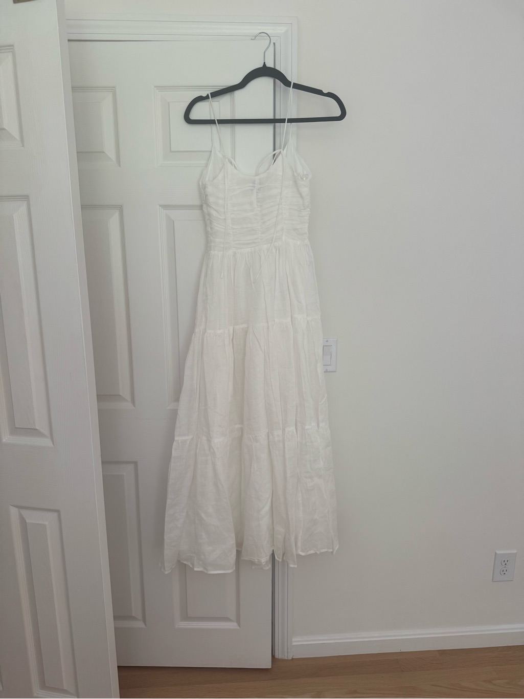 Dissh White Lace-Up Bodice Spaghetti-Strap Maxi Dress — image 6 of 7
